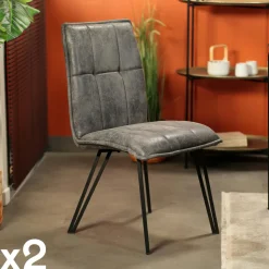 Chaise de salle à manger bleu pétrole avec pieds épingle (lot de 2) MALMOE