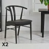 Chaise de salle à manger design noire en bois de hêtre (lot de 2) BERLIN