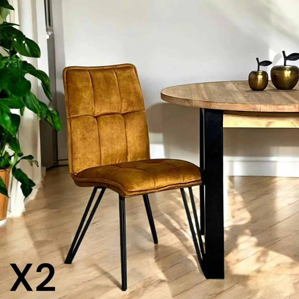Chaise de salle à manger gris anthracite avec pieds épingle (lot de 2) MALMOE