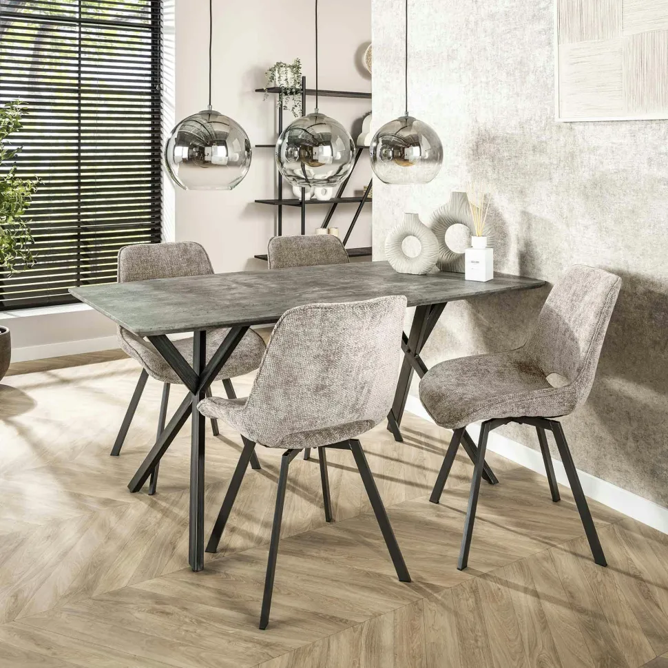 Chaise de salle à manger gris sombre avec pieds épingle (lot de 2) MALMOE