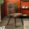 Chaise de salle à manger havane avec pieds épingle (lot de 2) MALMOE