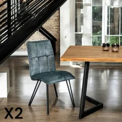 Chaise de salle à manger ocre avec pieds épingle (lot de 2) MALMOE
