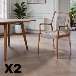 Chaise design anthracite à structure noire (lot de 2) ALDER