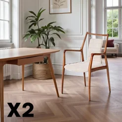 Chaise design anthracite à structure noire (lot de 2) ALDER