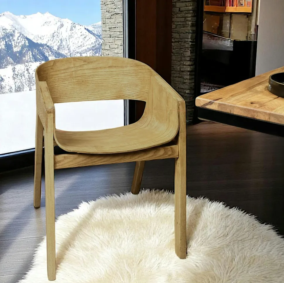 Chaise design en bouclette écrue PALERME