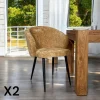 Chaise dossier rond tissu moutarde (lot de 2) IENA