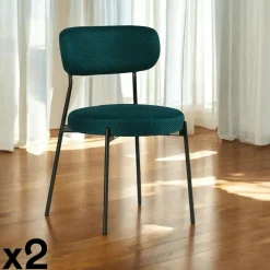 Chaise en tissu résille matelassée terracotta (lot de 2) IENA