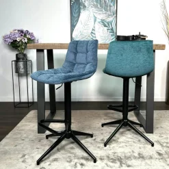 Chaise en velours gris anthracite (lot de 2) MALMOE