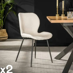 Chaise en velours jaune moutarde MELBOURNE (lot de 2)