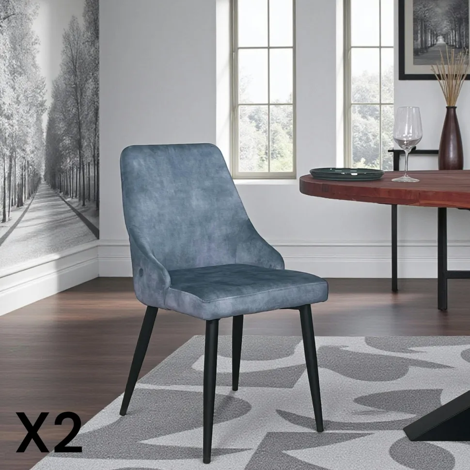 Chaise en velours ocre (lot de 2) MALMOE
