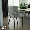 Chaise grise en velours (lot de 2) ARLINGTON