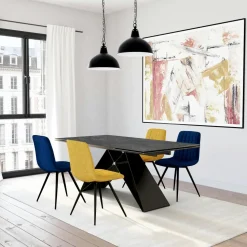 Chaise grise en velours (lot de 2) ARLINGTON