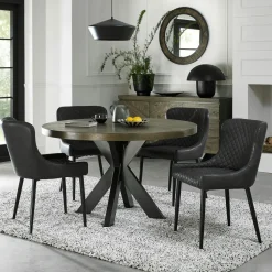 Chaise grise en velours (lot de 2) ARLINGTON