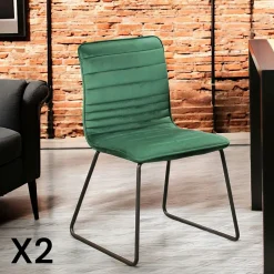 Chaise grise motif ligne (lot de 2) BURGOS