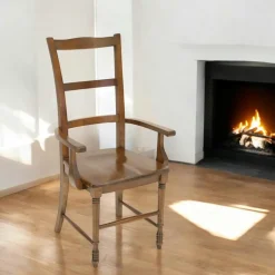 Chaise hévéa avec accoudoirs TRADITION