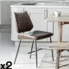 Chaise industrielle marron (lot de 2) SALERNE