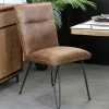 Chaise marron capitonnée salle à manger