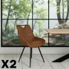 Chaise marron effet vieilli à poignée intégrée (lot de 2) MALMOE