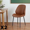 Chaise marron moderne avec surpiqure (lot de 2) BERLIN