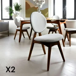 Chaise médaillon grise - style moderne (lot de 2) DILI