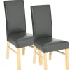 Chaise moderne grise avec pieds bois (lot de 2)