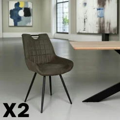 Chaise moutarde avec poignée (lot de 2) MALMOE