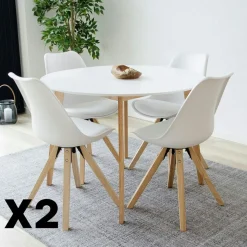 Chaise noire basique avec pieds métal (lot de 2) LOTA
