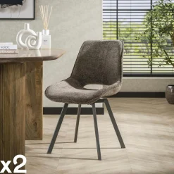 Chaise pivotante confort – beige, dos ajouré (lot de 2) ASCOLI