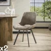Chaise pivotante confort – grège, dos ajouré (lot de 2) ASCOLI