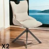 Chaise pivotante coussin et poignée tissu blanc (lot de 2) IENA
