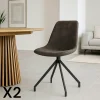 Chaise pivotante grise avec couture (lot de 2) AMSTERDAM