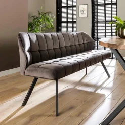 Chaise pivotante grise en velours patiné avec poignée (lot de 2) LOMBARDIE