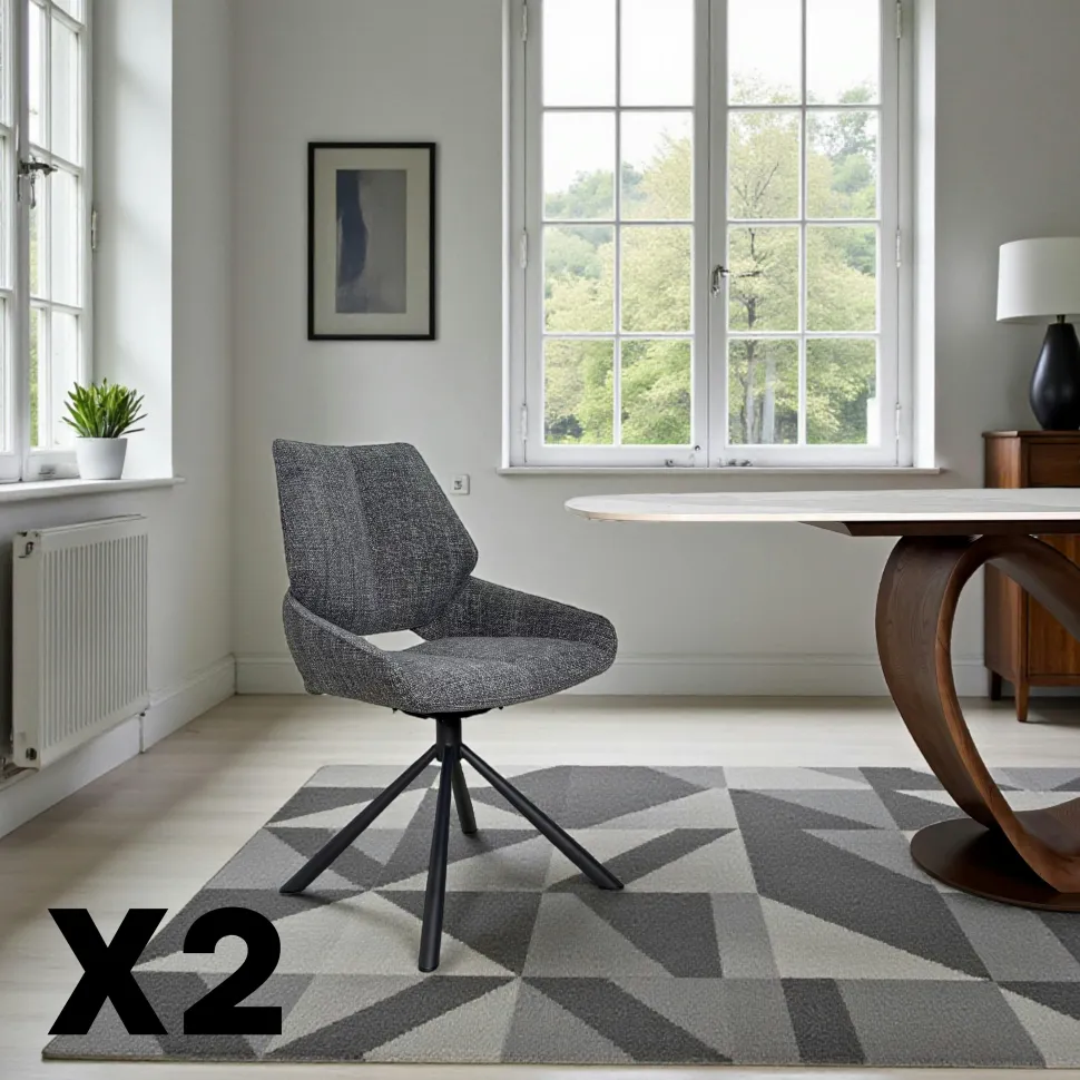 Chaise pivotante rouille assise baquet (lot de 2) LIGURIE