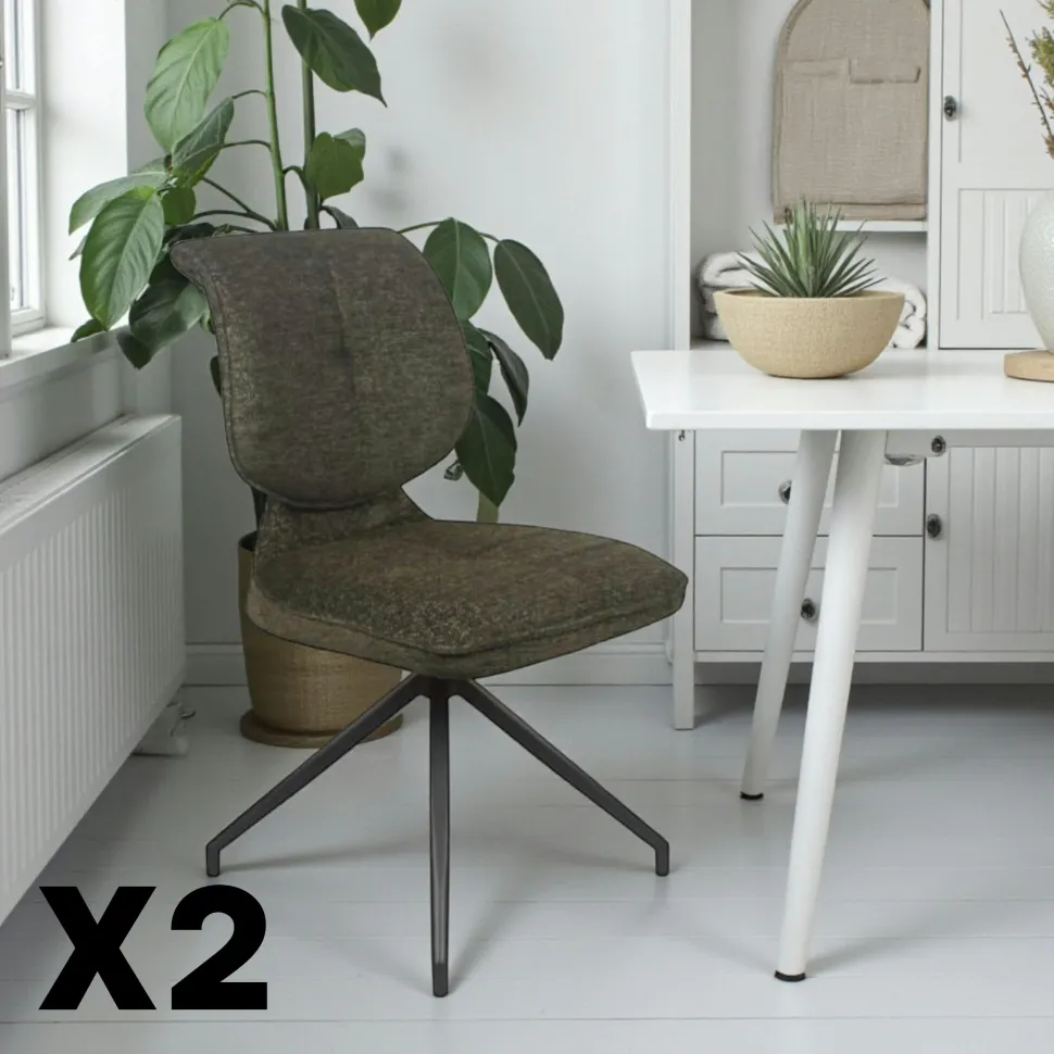 Chaise pivotante verte dossier double (lot de 2) LIGURIE