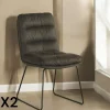 Chaise rembourrée grise EPIKA (lot de 2)