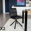 Chaise rotative tissu anthracite (lot de 2) IENA