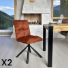 Chaise rotative tissu rouille (lot de 2) IENA