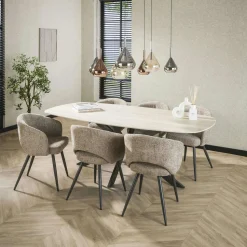 Chaise rotative tissu rouille (lot de 2) IENA