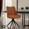Chaise terracotta pivotante en velours texturé (lot de 2) IENA