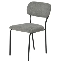 Chaise tissu brun taupe style écolier (lot de 2) MALANG