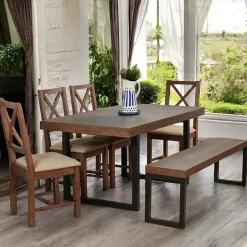 Chaise velours acajou dossier galbé (lot de 2) TIM