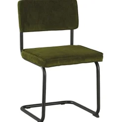 Chaise velours gris piètement luge (lot de 2) MALMOE