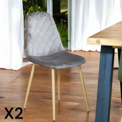 Chaise velours verte (lot de 2) HAWAI