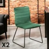 Chaise vert foncé motif ligne (lot de 2) BURGOS