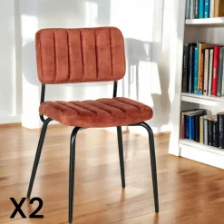 Chaise vintage grise FAIRLIE (lot de 2)
