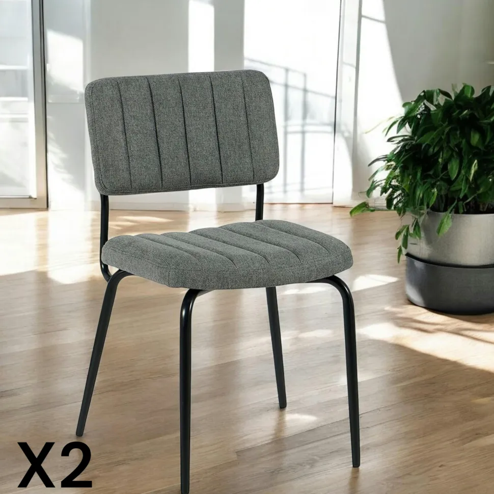 Chaise vintage moutarde FAIRLIE (lot de 2)