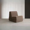 Chauffeuse convertible marron bouclette, lit d'appoint SAPPO