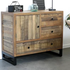 Chevet bout de canapé bois recyclé BRISBANE