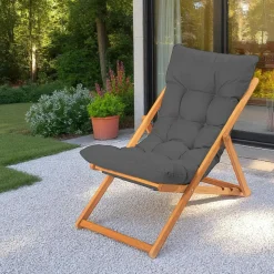 Chilienne grise confort - pliante, inclinable SORA
