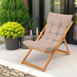 Chilienne taupe confort - pliante, inclinable SORA